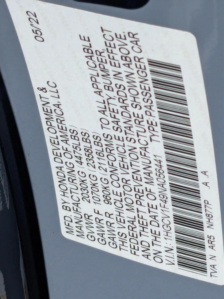 2022 Honda Accord Sedan Vehicle Photo in Miami, FL 33015