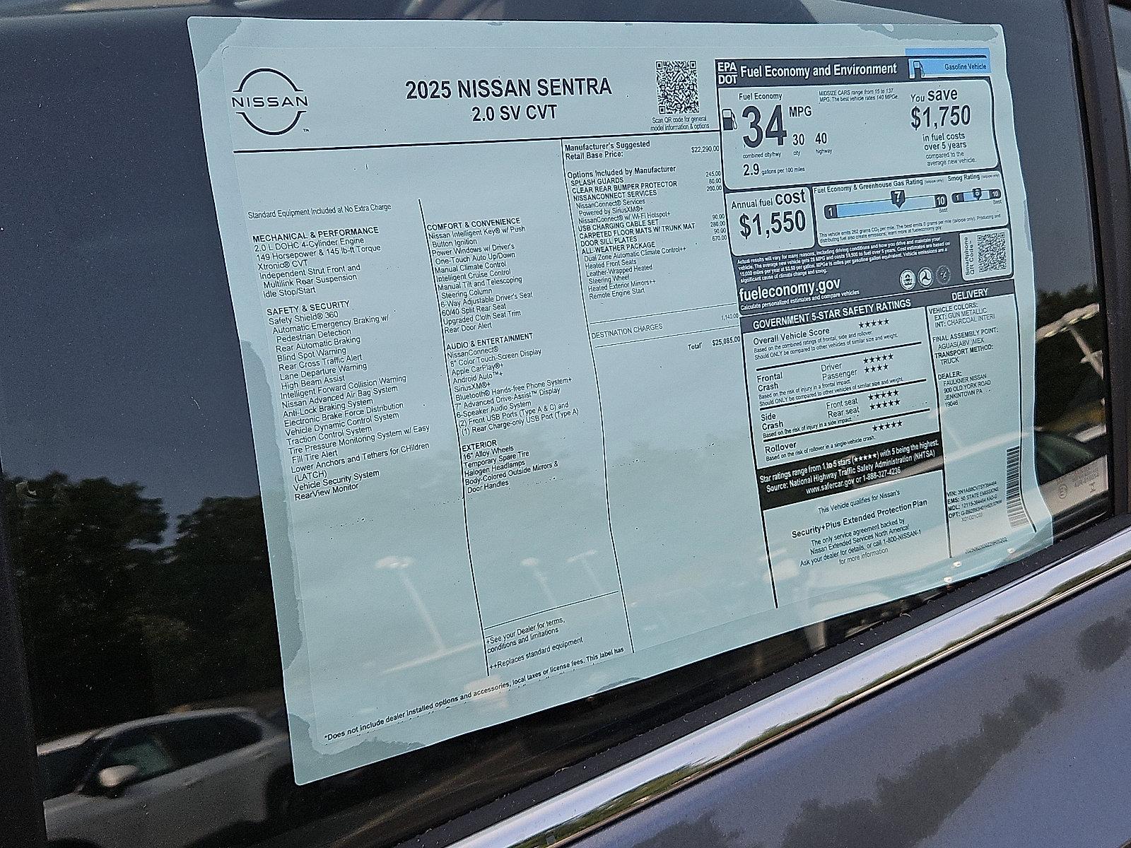 2025 Nissan Sentra Vehicle Photo in Jenkintown, PA 19046