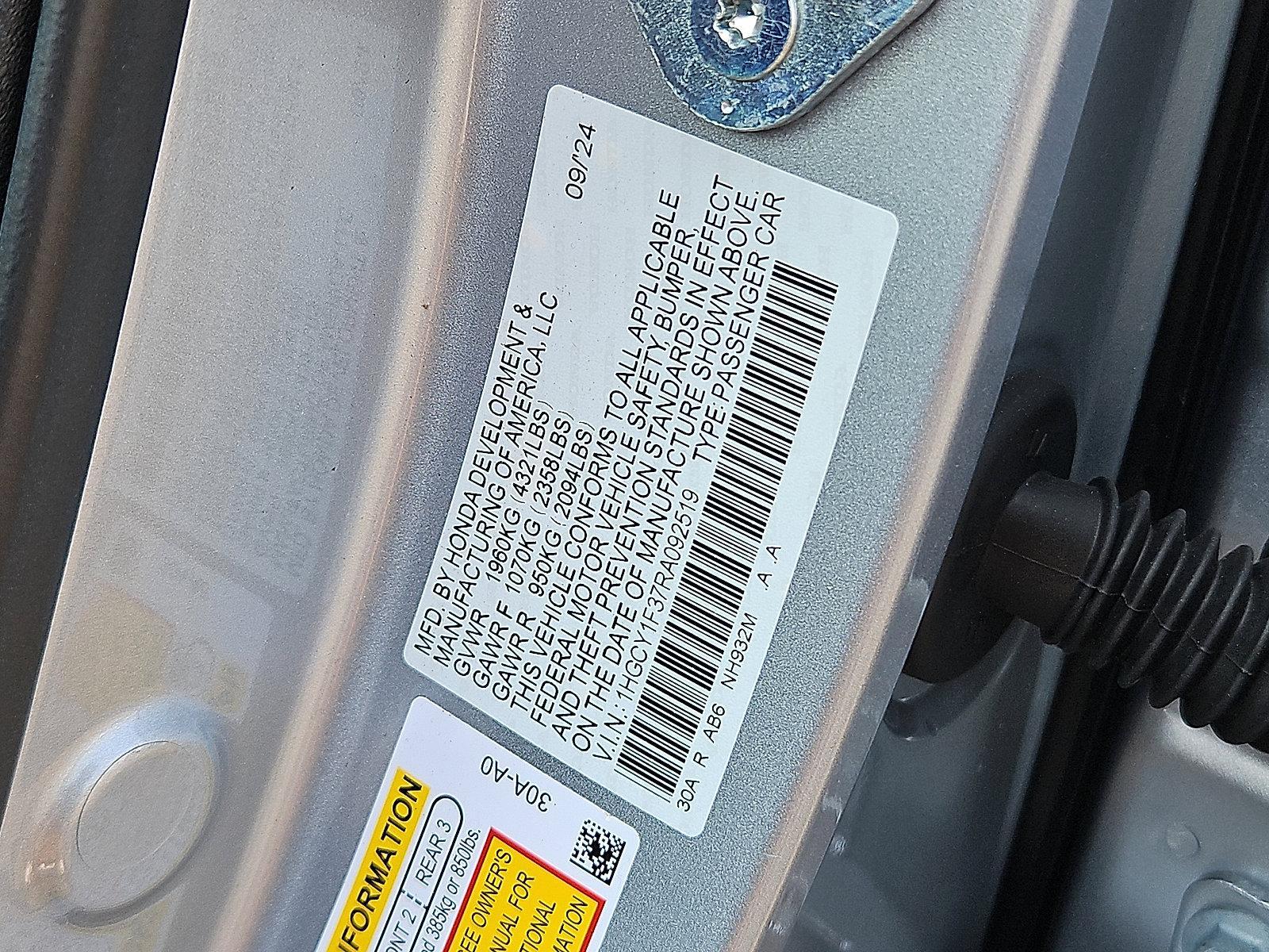 2024 Honda Accord Sedan Vehicle Photo in Trevose, PA 19053