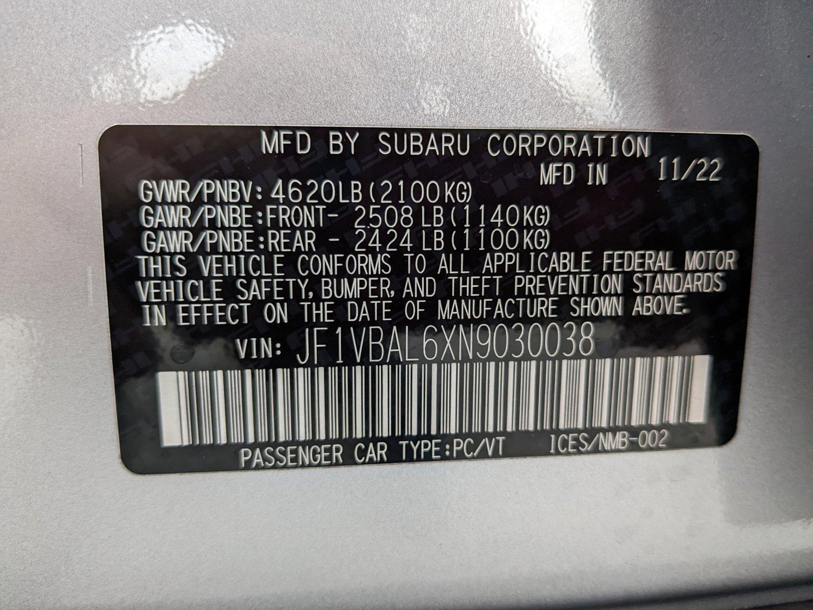 2022 Subaru WRX Vehicle Photo in Davie, FL 33331