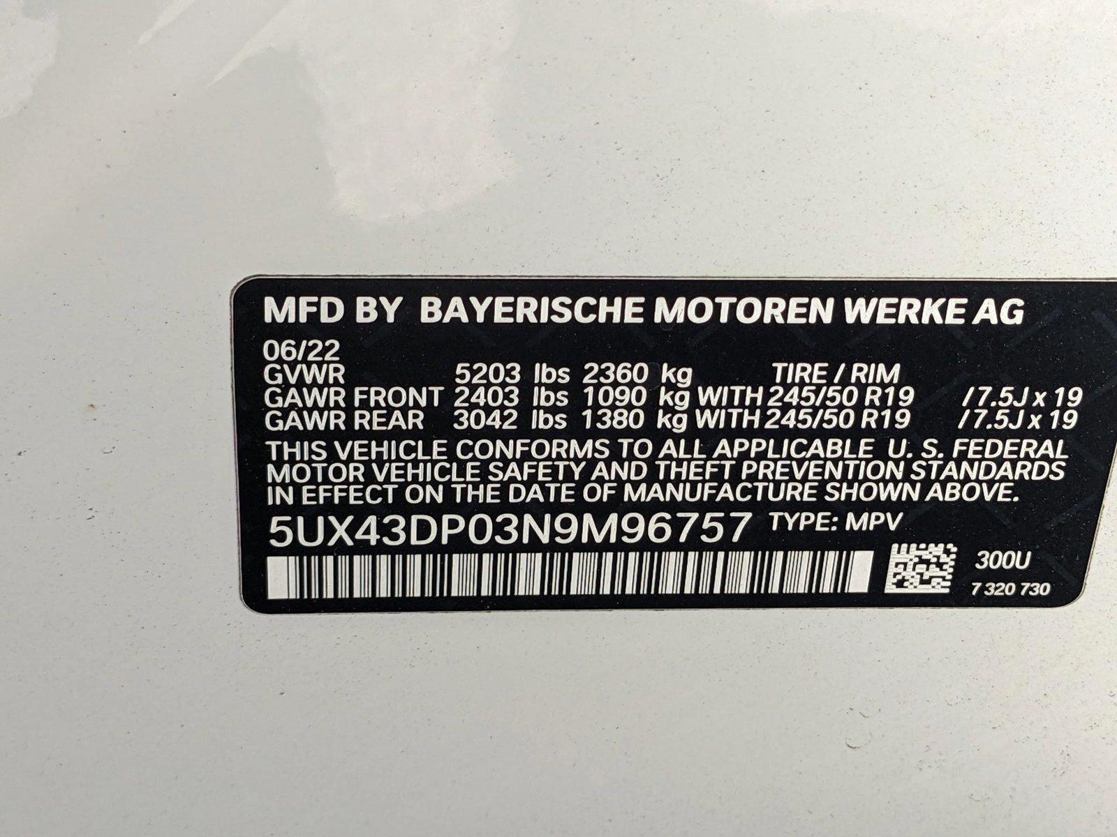 2022 BMW X3 Vehicle Photo in GREENACRES, FL 33463-3207