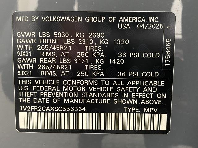 2025 Volkswagen Atlas Vehicle Photo in Appleton, WI 54913