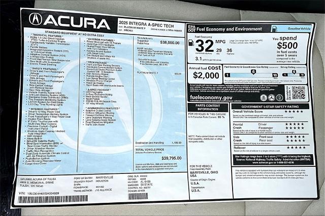 2025 Acura Integra Vehicle Photo in Tulsa, OK 74145