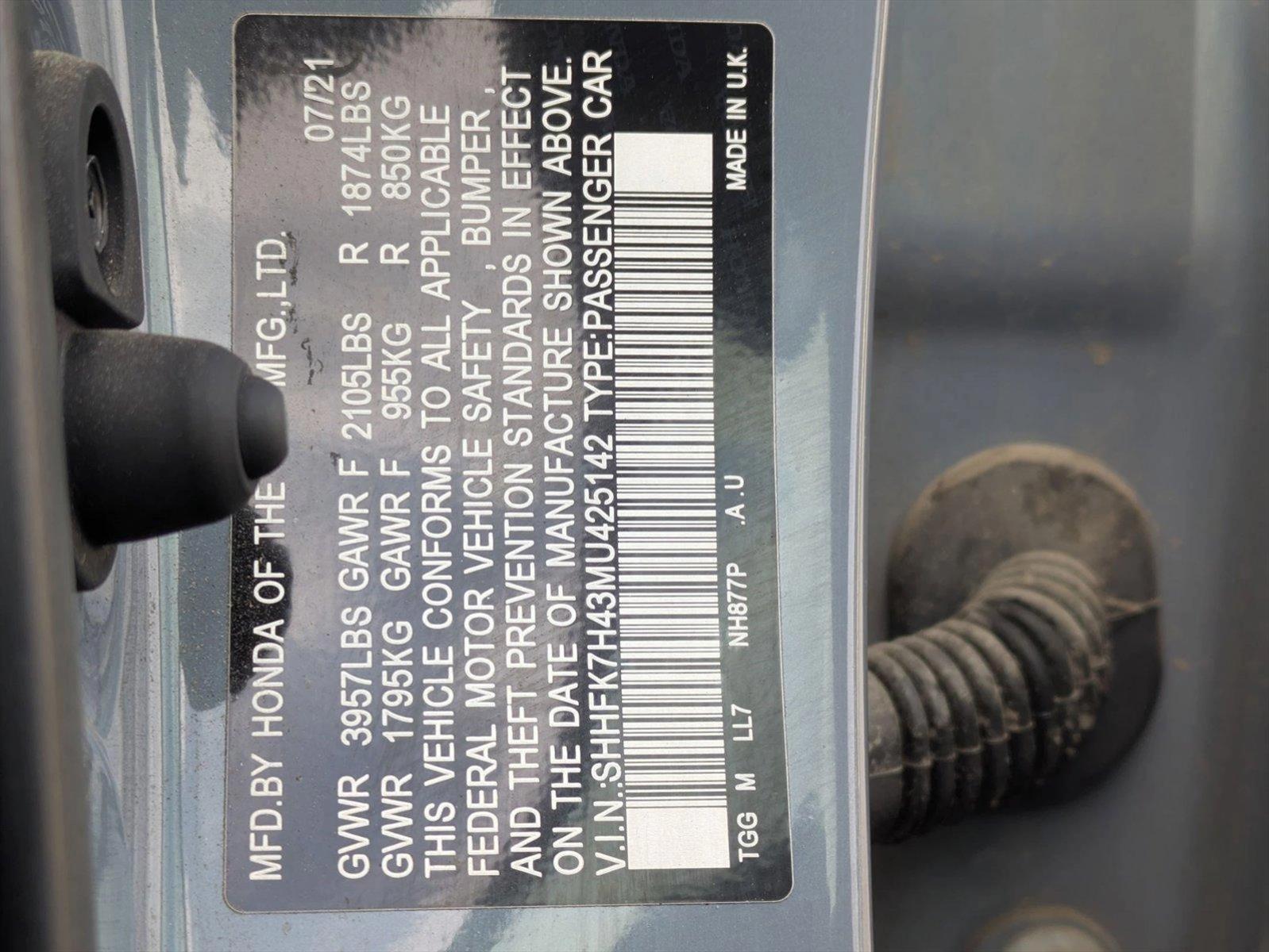 2021 Honda Civic Hatchback Vehicle Photo in Valencia, CA 91355-1794