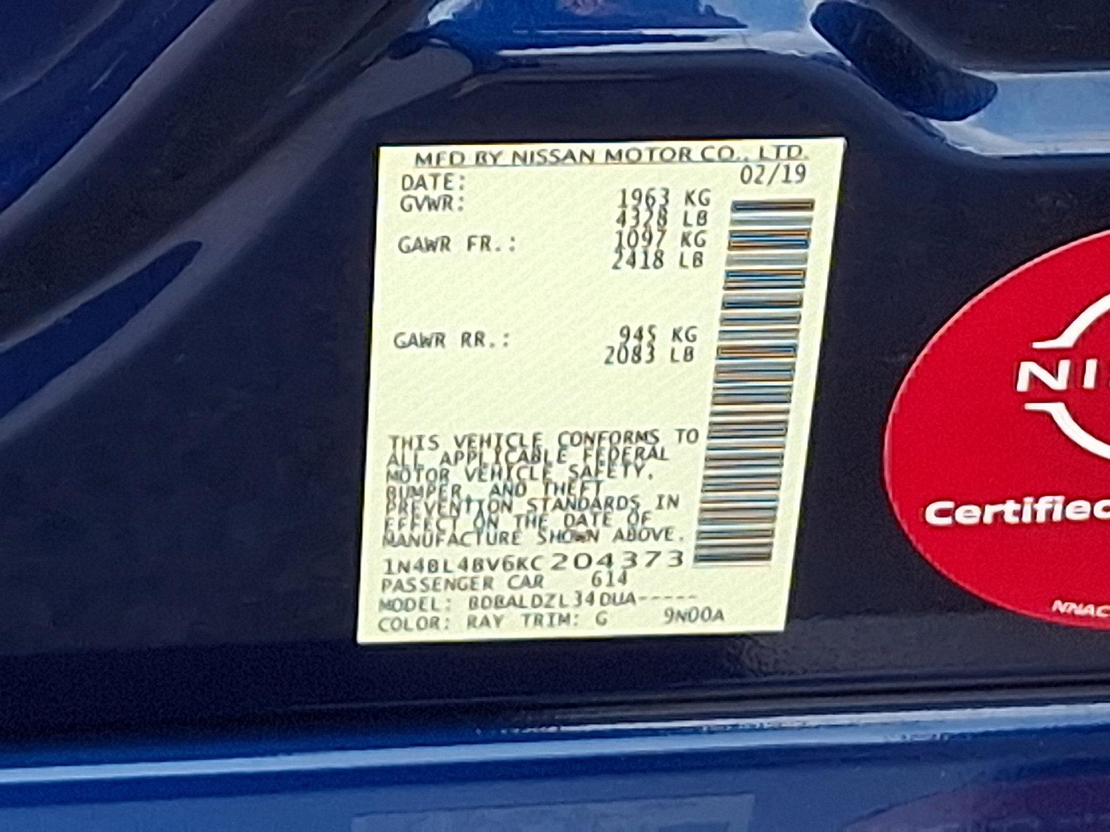 2019 Nissan Altima Vehicle Photo in Harrisburg, PA 17111-1033