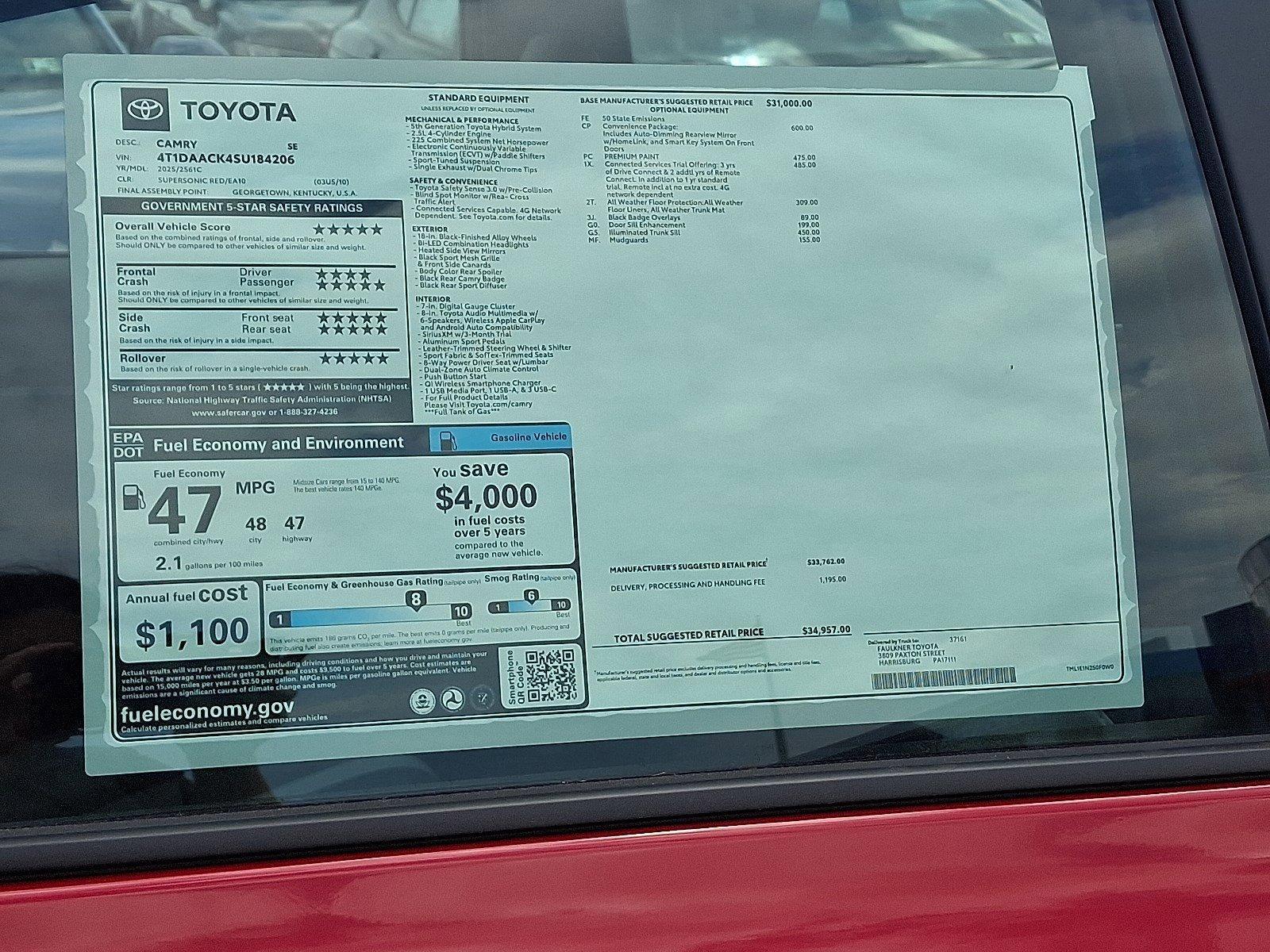 2025 Toyota Camry Vehicle Photo in Harrisburg, PA 17111