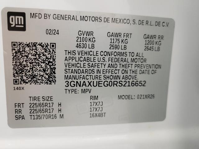 2024 Chevrolet Equinox Vehicle Photo in APPLETON, WI 54914-4656