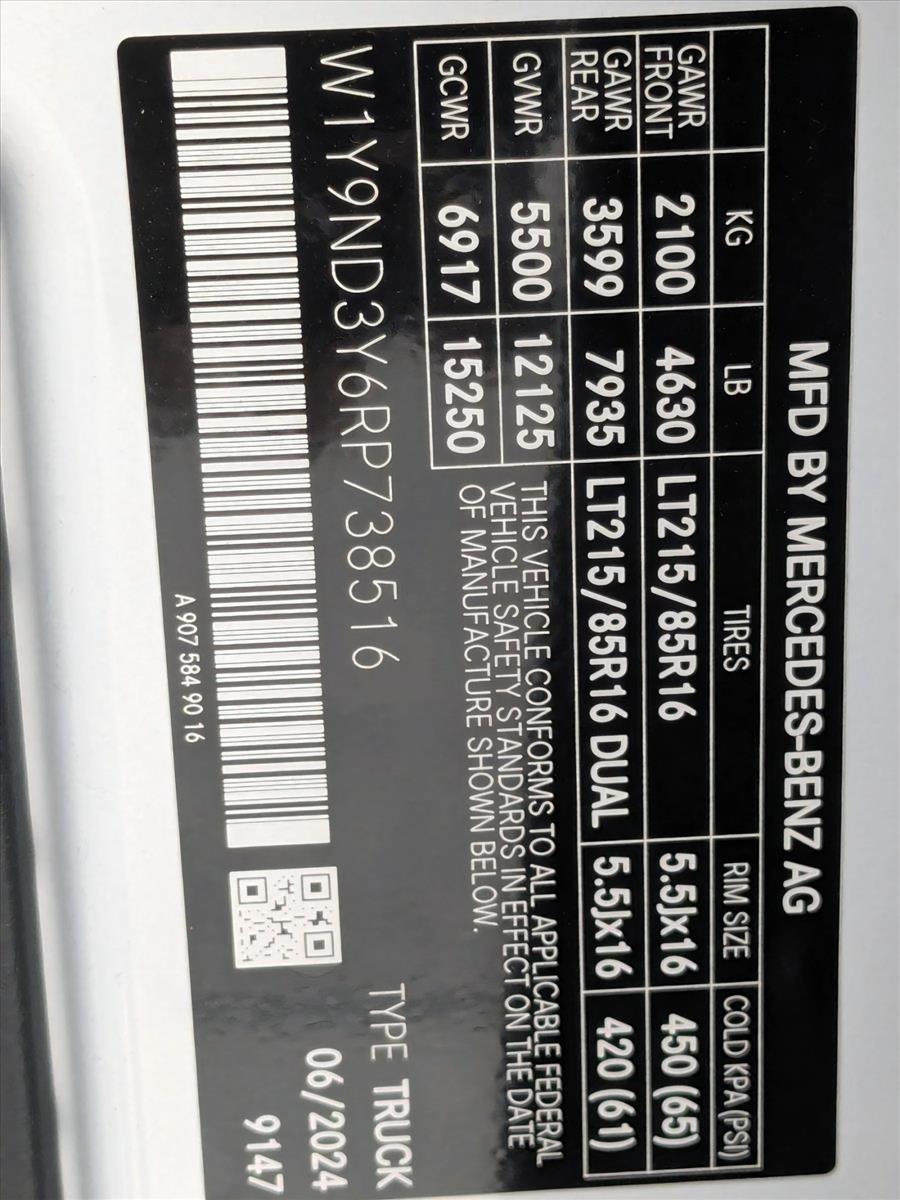 2024 Mercedes-Benz Sprinter Cargo Van Vehicle Photo in PEMBROKE PINES, FL 33024-6534