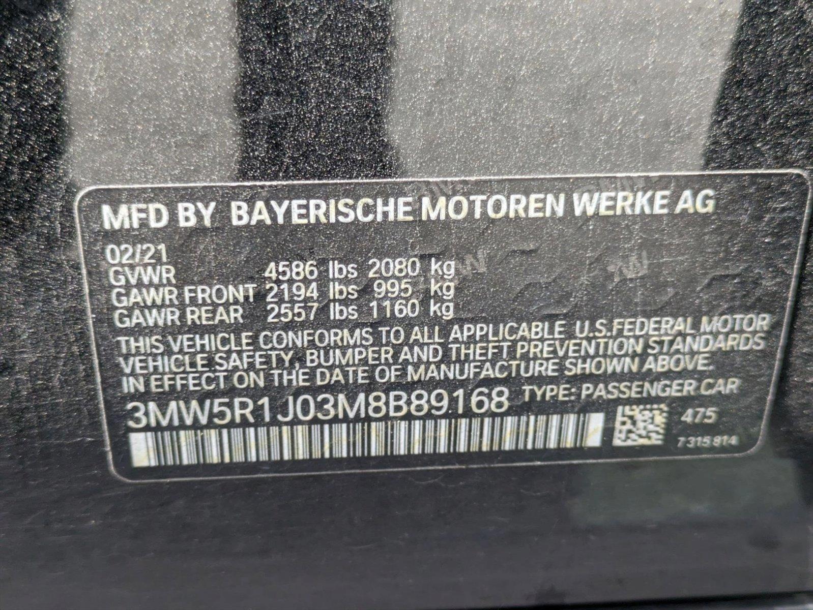 2021 BMW 3 Series Vehicle Photo in GREENACRES, FL 33463-3207