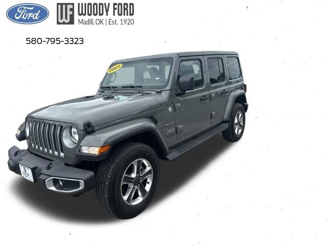 Used 2021 Jeep Wrangler Unlimited Sahara with VIN 1C4HJXEG6MW833707 for sale in Madill, OK
