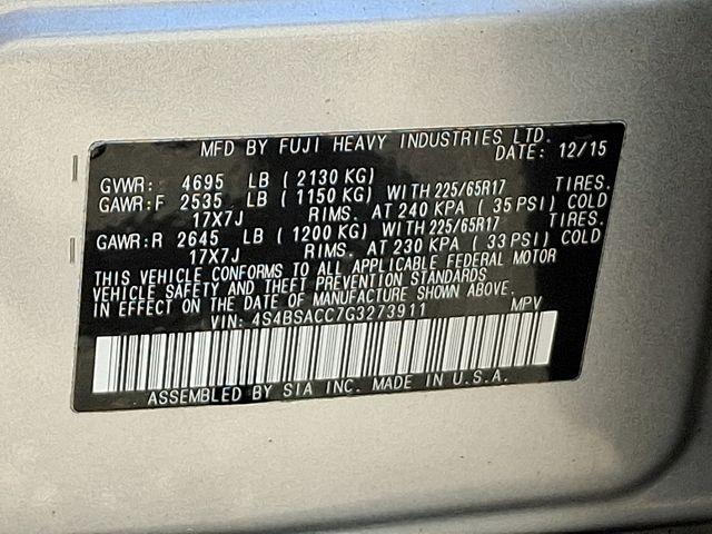 2016 Subaru Outback Vehicle Photo in DANBURY, CT 06810-5034