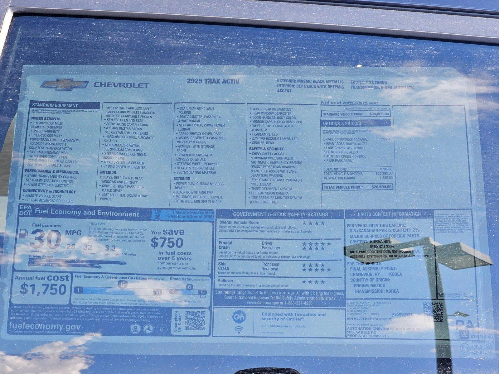 2025 Chevrolet Trax Vehicle Photo in PEORIA, AZ 85382-3715