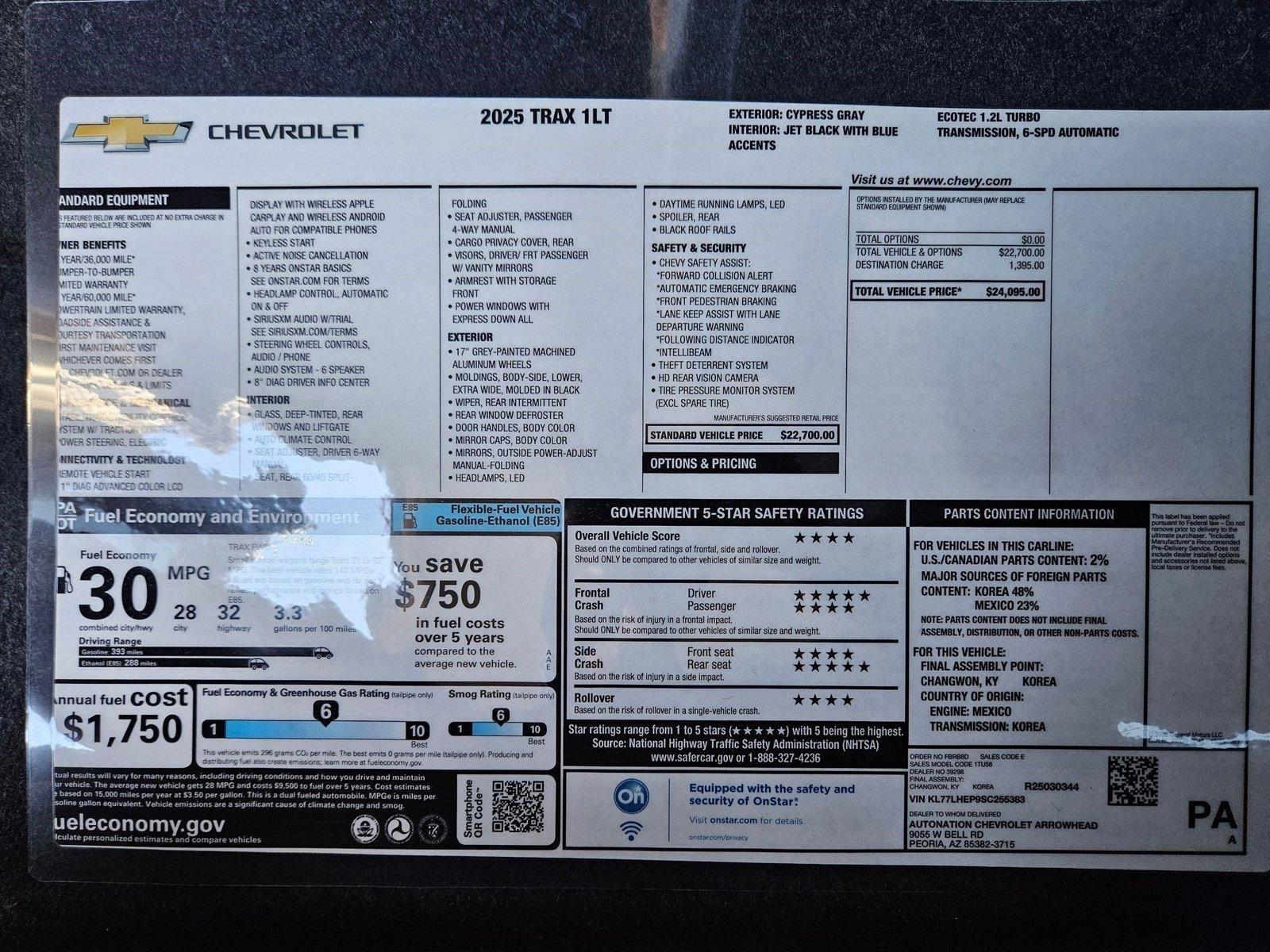2025 Chevrolet Trax Vehicle Photo in PEORIA, AZ 85382-3715