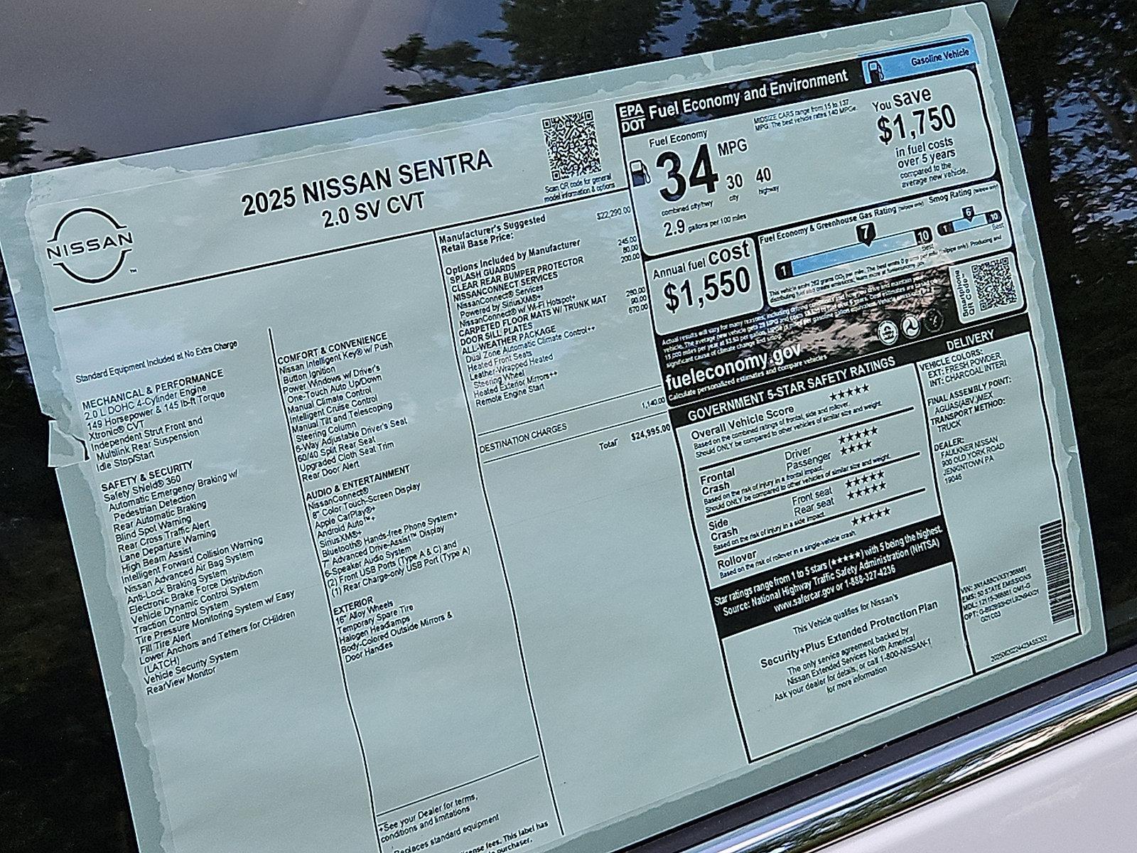 2025 Nissan Sentra Vehicle Photo in Jenkintown, PA 19046