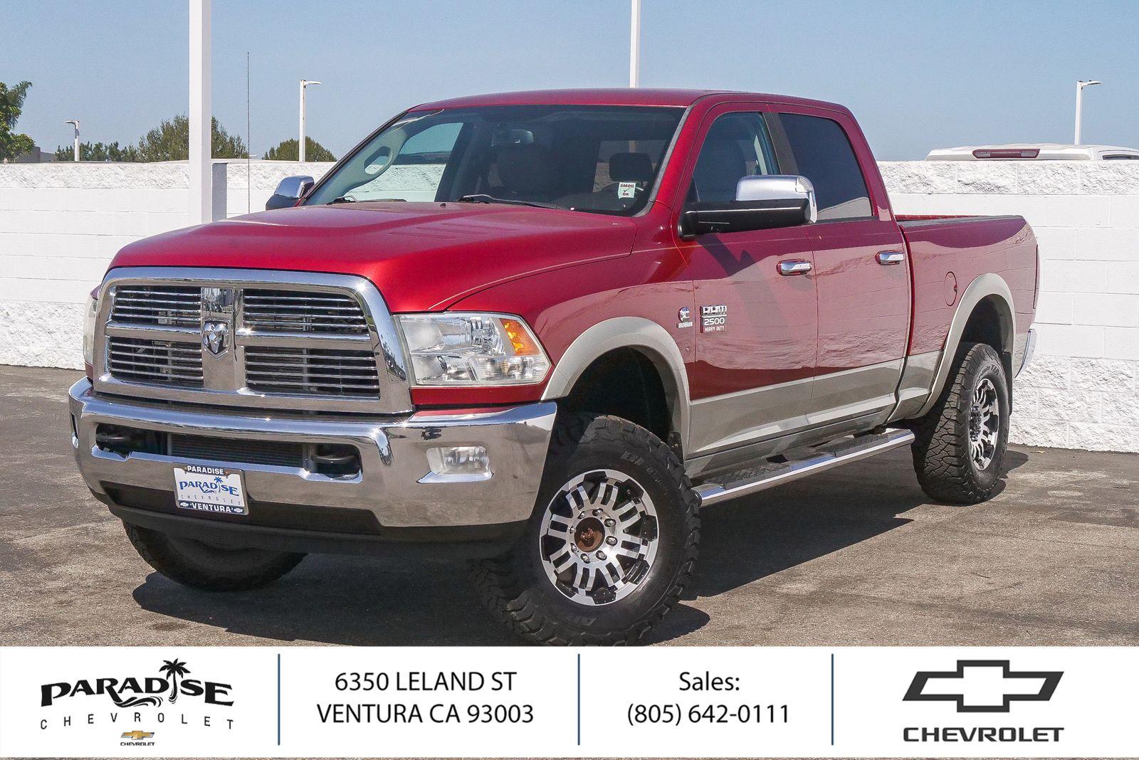 Inferno Red Crystal Pearl 2010 Dodge RAM 2500 Laramie Crew Cab 4WD Pickup Truck Four-Wheel Drive Automatic