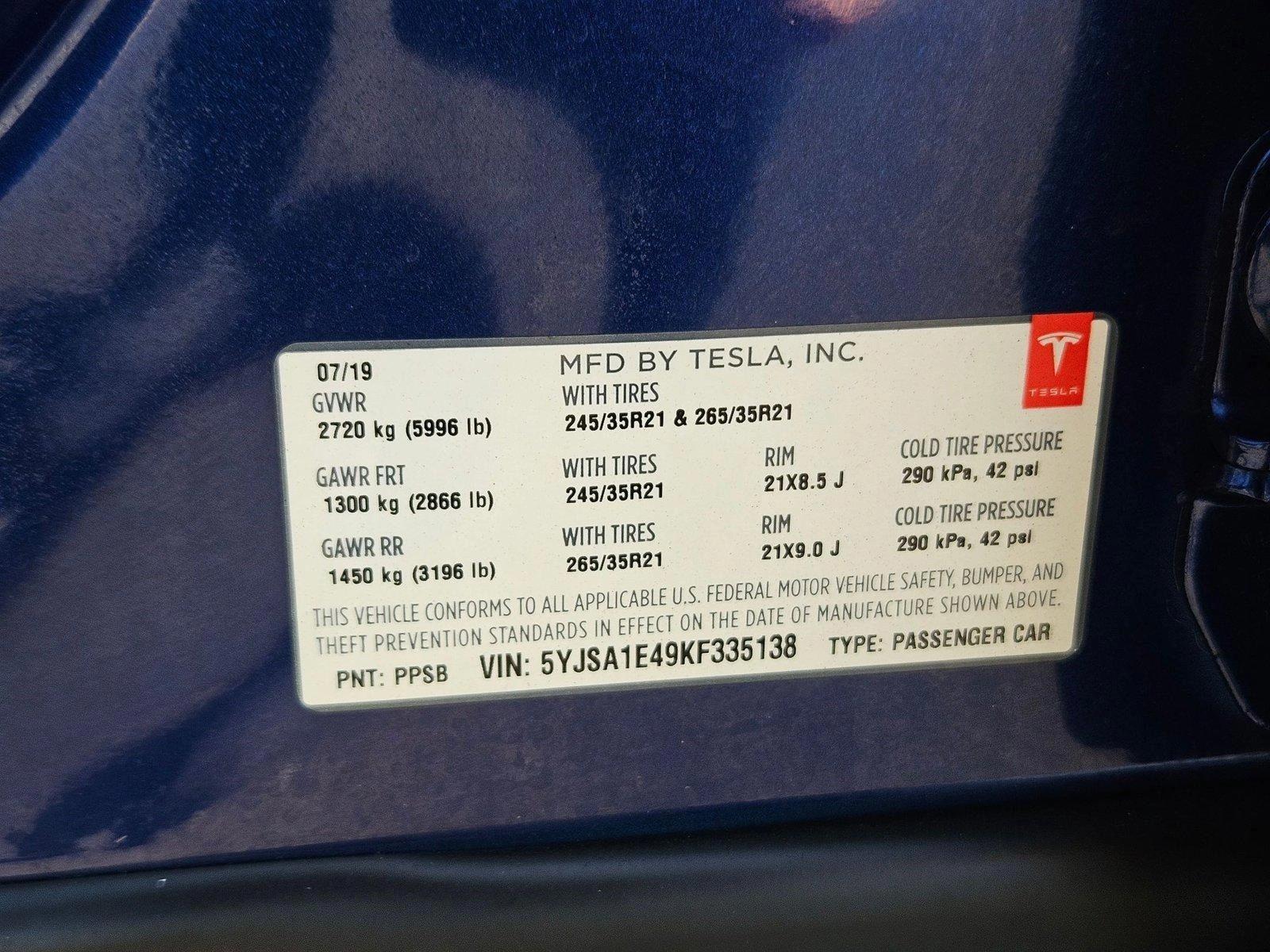 2019 Tesla Model S Vehicle Photo in PEORIA, AZ 85382-3715