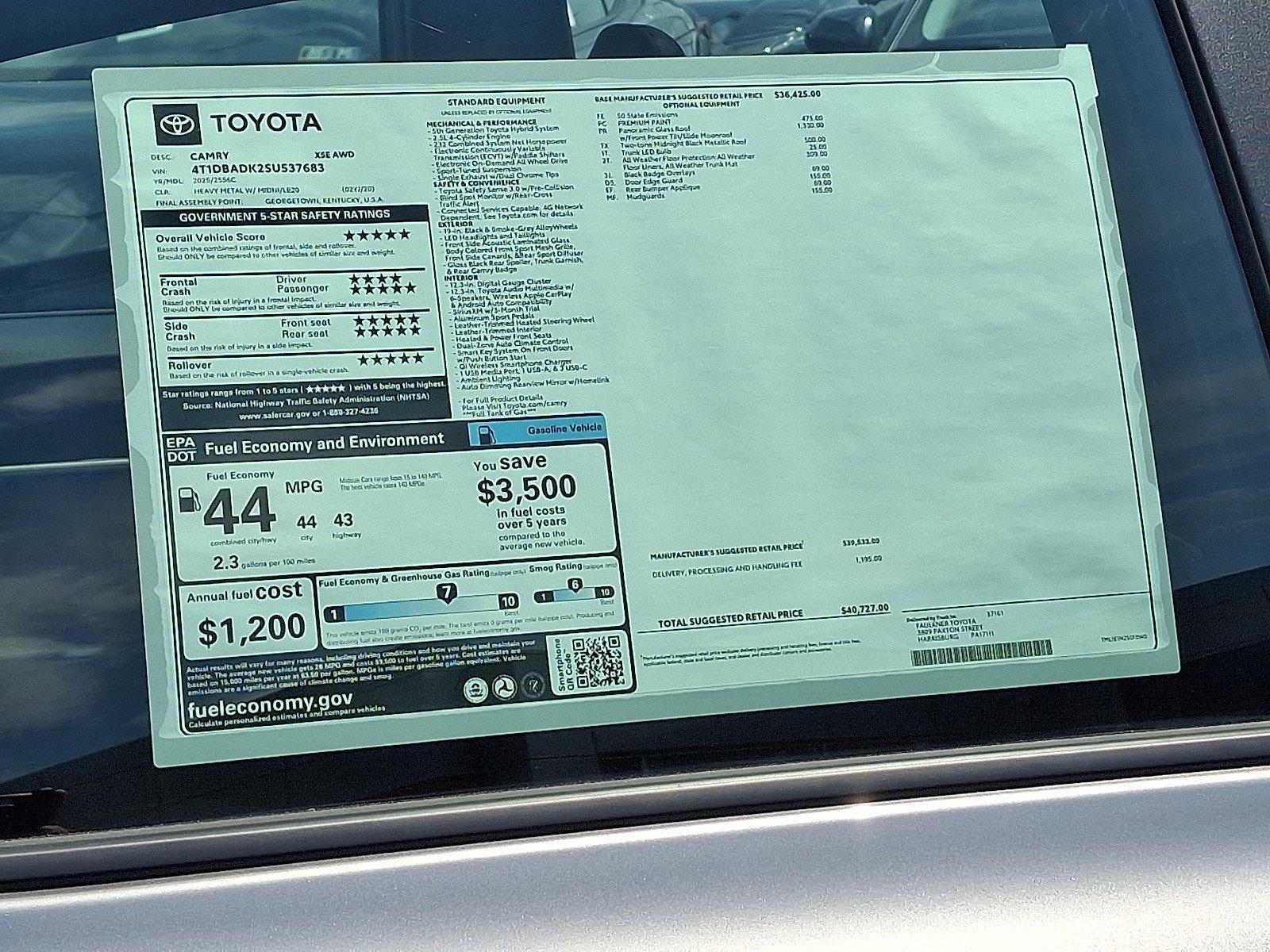 2025 Toyota Camry Vehicle Photo in Harrisburg, PA 17111