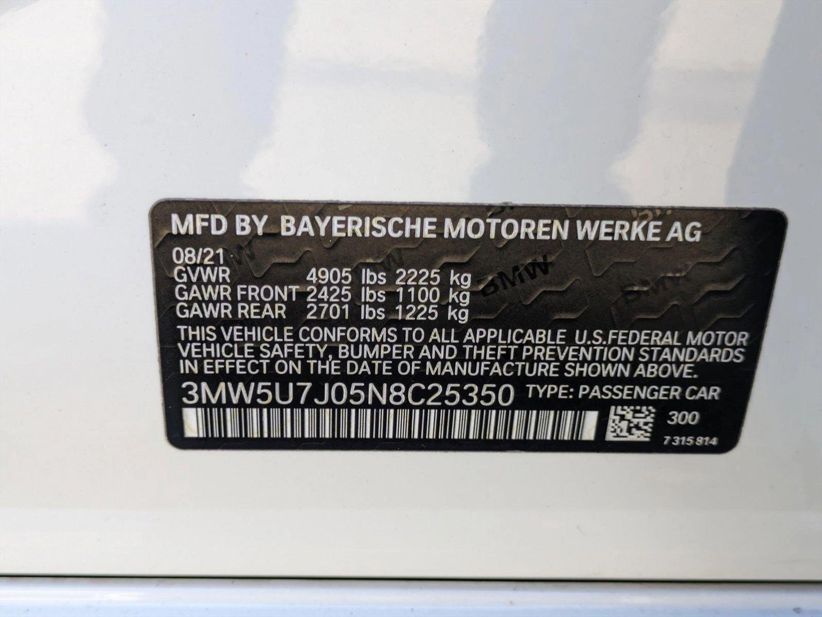 2022 BMW 3 Series Vehicle Photo in GREENACRES, FL 33463-3207