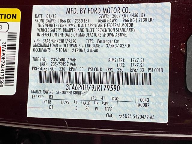 2018 Ford Fusion Vehicle Photo in Appleton, WI 54913