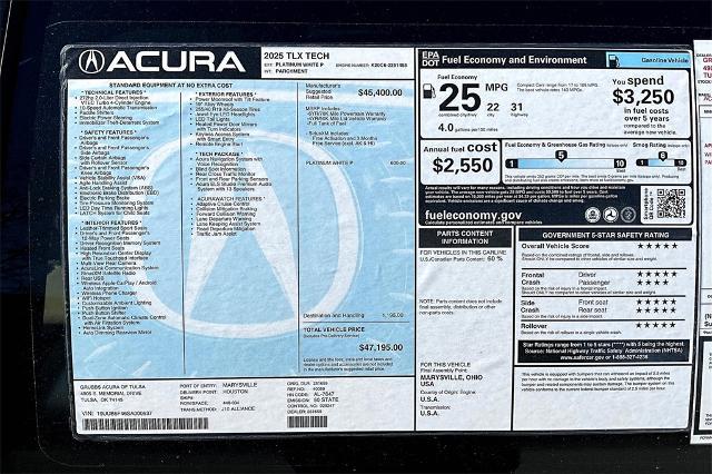 2025 Acura TLX Vehicle Photo in Tulsa, OK 74145