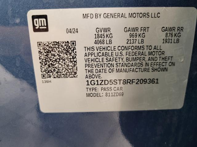 2024 Chevrolet Malibu Vehicle Photo in APPLETON, WI 54914-8833
