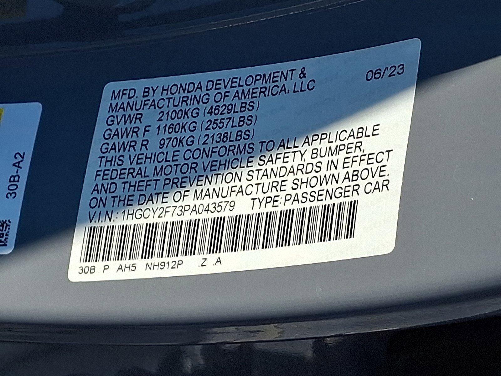 2023 Honda Accord Hybrid Vehicle Photo in Harrisburg, PA 17111