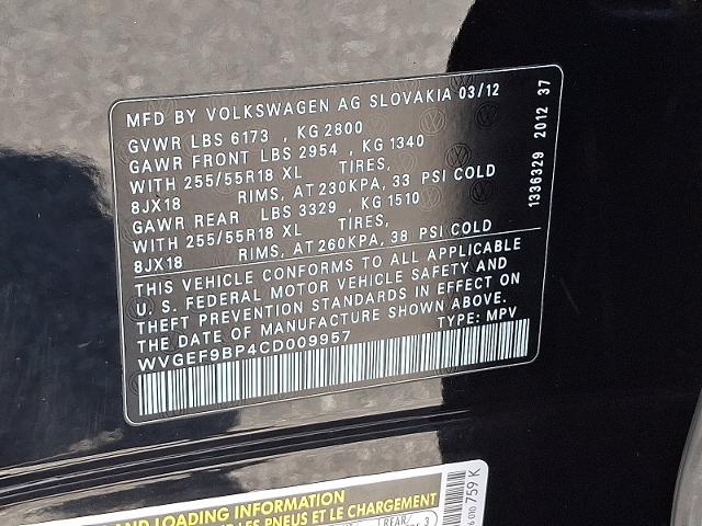 2012 Volkswagen Touareg Vehicle Photo in HARRISBURG, PA 17111-1033