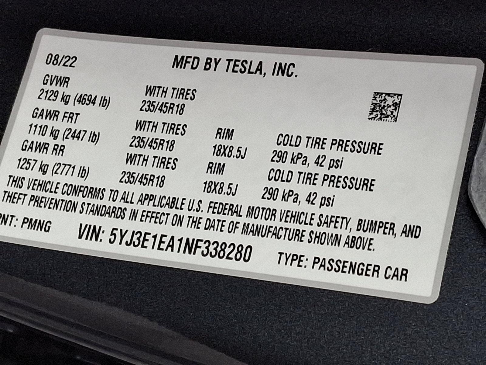 2022 Tesla Model 3 Vehicle Photo in BETHLEHEM, PA 18017