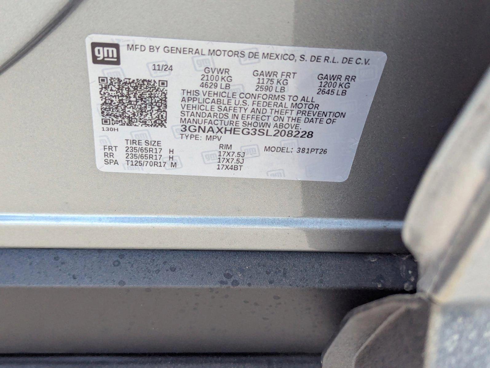 2025 Chevrolet Equinox Vehicle Photo in PEMBROKE PINES, FL 33024-6534