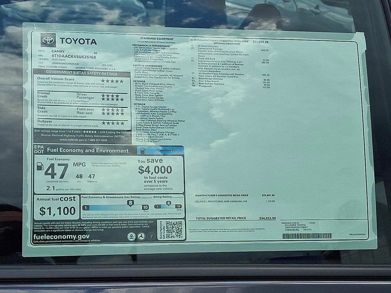 2025 Toyota Camry Vehicle Photo in Harrisburg, PA 17111