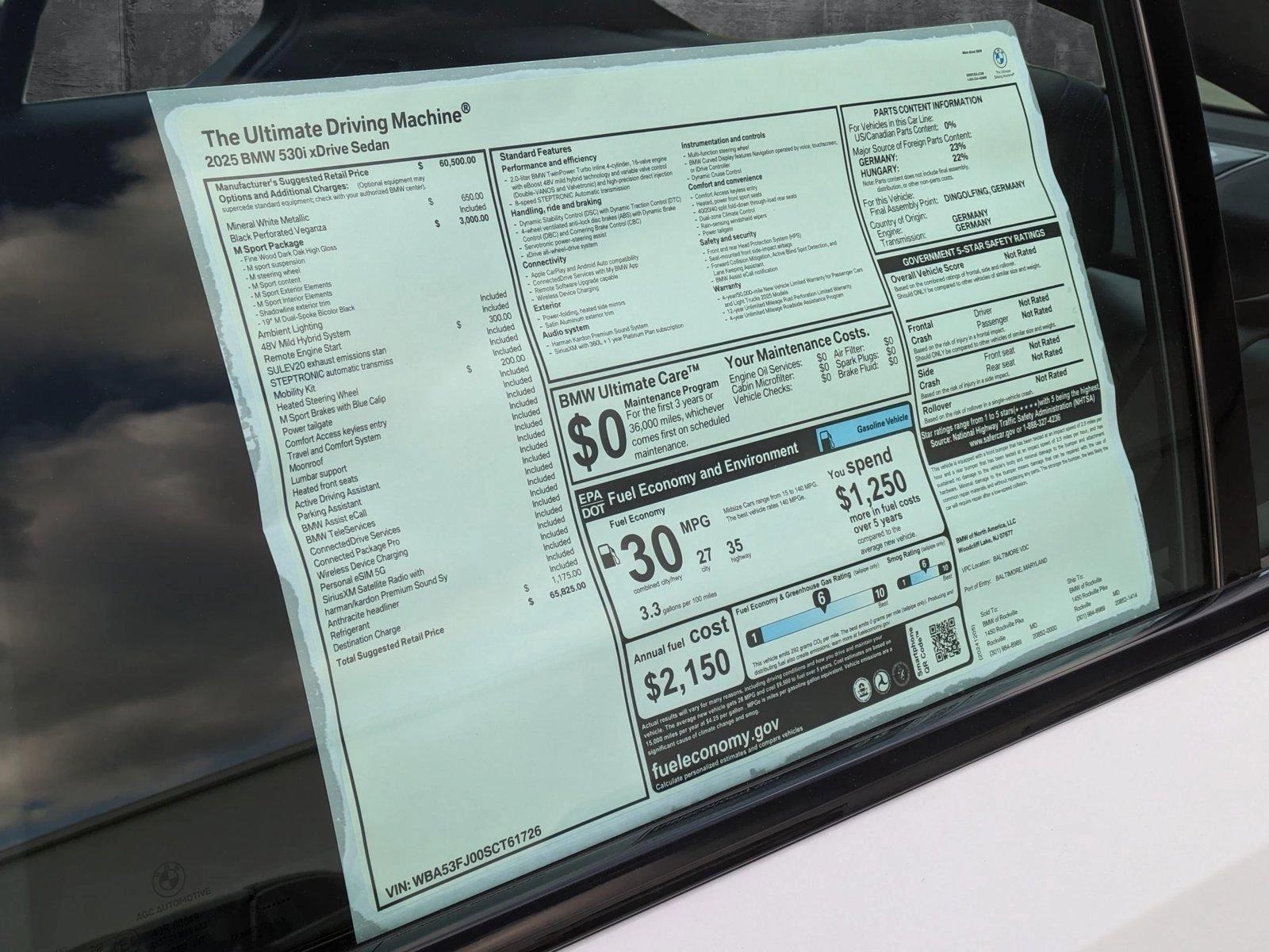 2025 BMW 530i xDrive Vehicle Photo in Rockville, MD 20852
