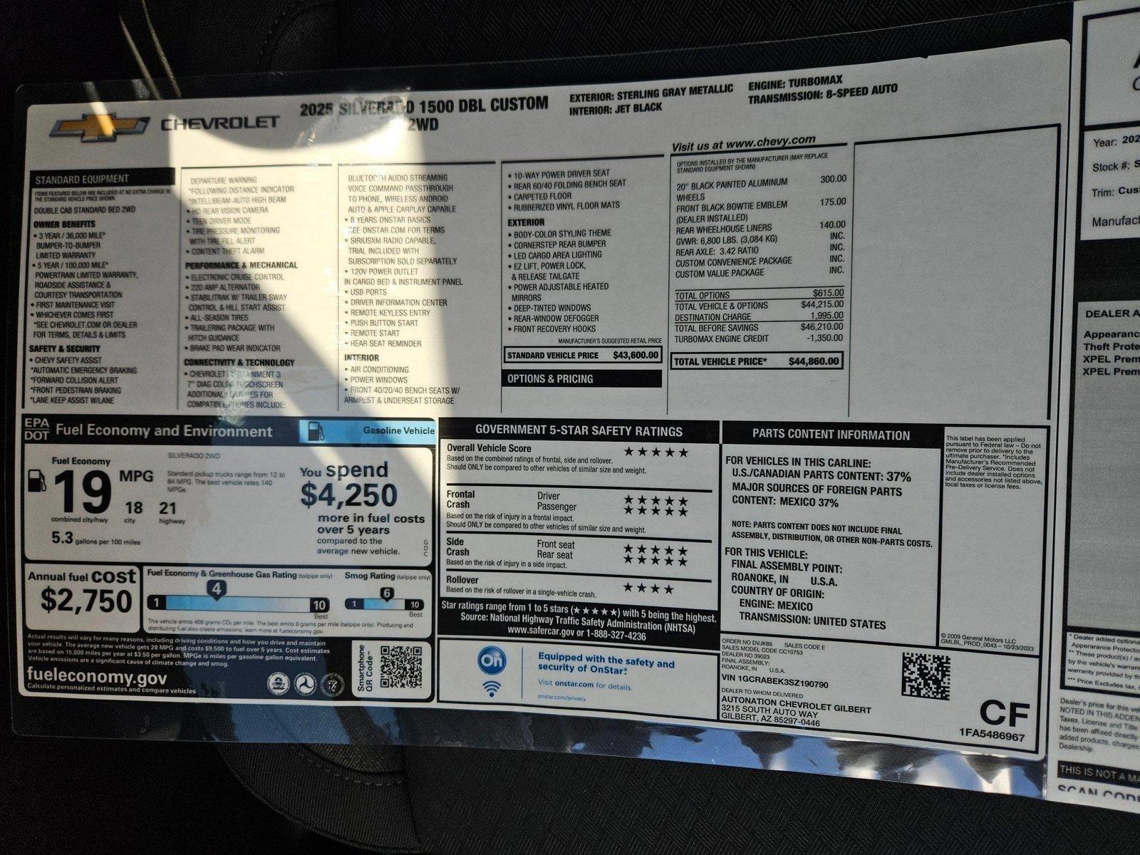 2025 Chevrolet Silverado 1500 Vehicle Photo in GILBERT, AZ 85297-0446