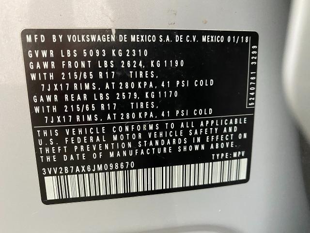 2018 Volkswagen Tiguan Vehicle Photo in Appleton, WI 54913