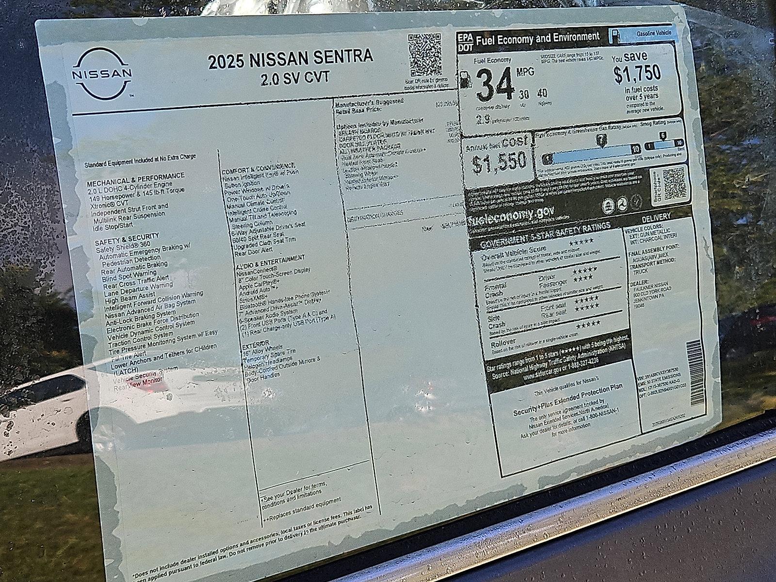 2025 Nissan Sentra Vehicle Photo in Jenkintown, PA 19046