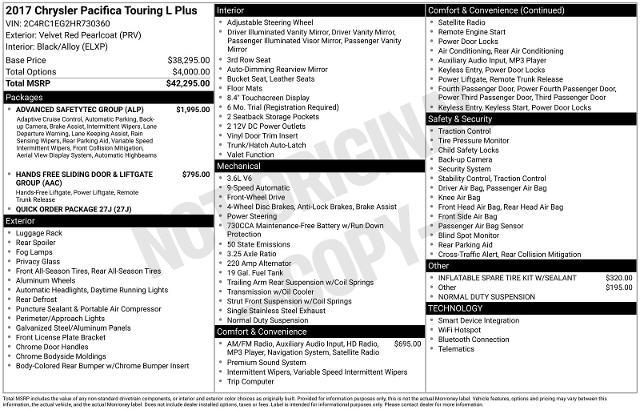 2017 Chrysler Pacifica Vehicle Photo in Weatherford, TX 76087