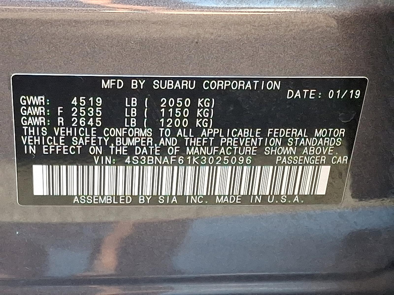 2019 Subaru Legacy Vehicle Photo in Easton, PA 18045