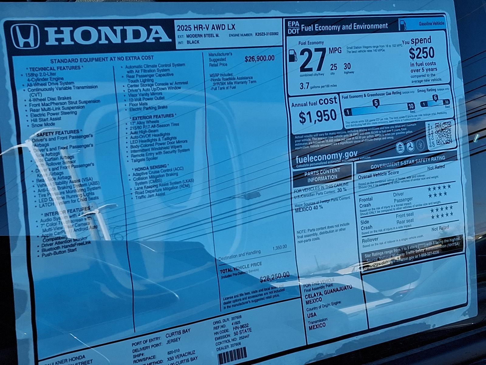 2025 Honda HR-V Vehicle Photo in Harrisburg, PA 17111