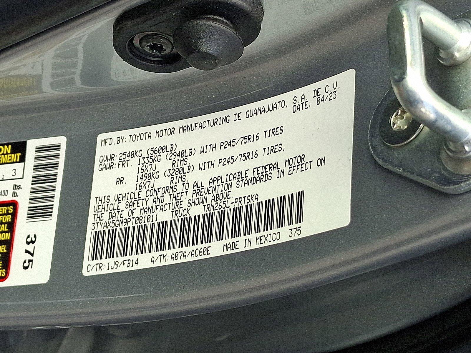 2023 Toyota Tacoma 2WD Vehicle Photo in Harrisburg, PA 17111