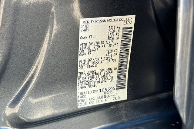 2022 Nissan Titan Vehicle Photo in SPOKANE, WA 99202-2191