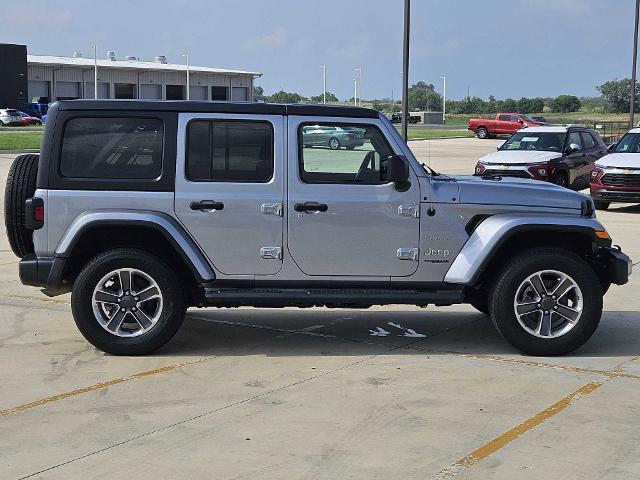 Used 2021 Jeep Wrangler Unlimited Sahara with VIN 1C4HJXENXMW634576 for sale in Pleasanton, TX