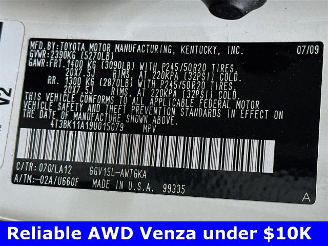 2009 Toyota Venza Vehicle Photo in EVERETT, WA 98203-5662