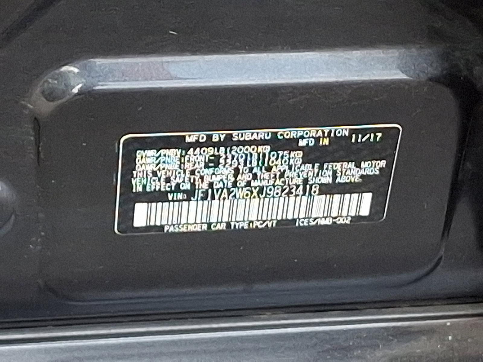 2018 Subaru WRX Vehicle Photo in Harrisburg, PA 17111-1033