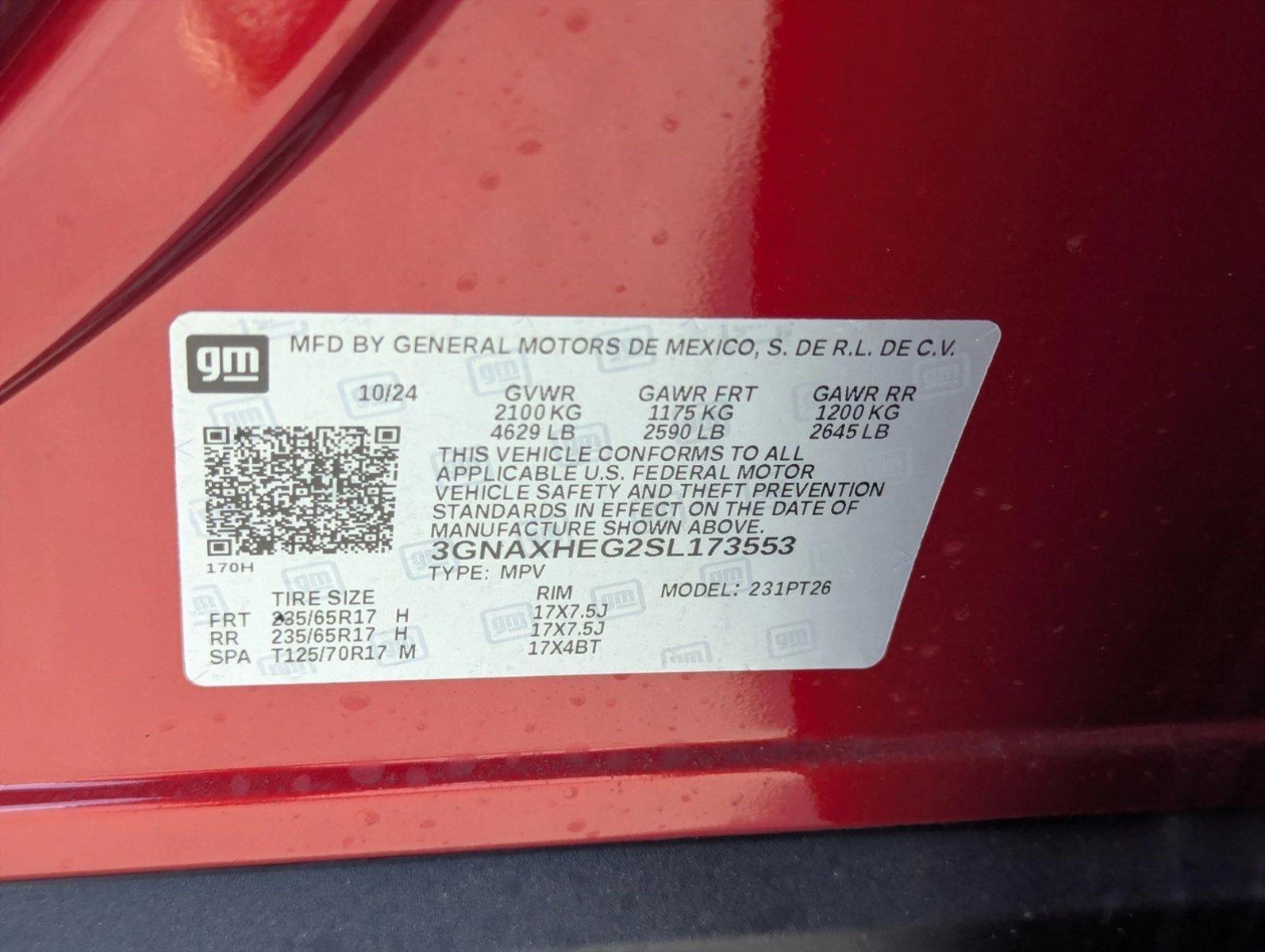 2025 Chevrolet Equinox Vehicle Photo in PEMBROKE PINES, FL 33024-6534