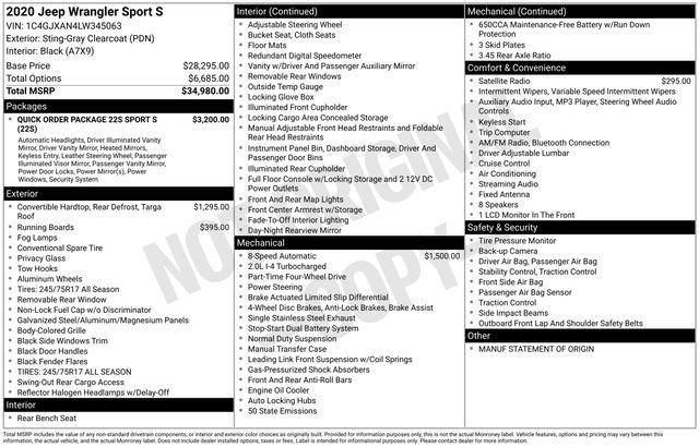 2020 Jeep Wrangler Vehicle Photo in DANBURY, CT 06810-5034