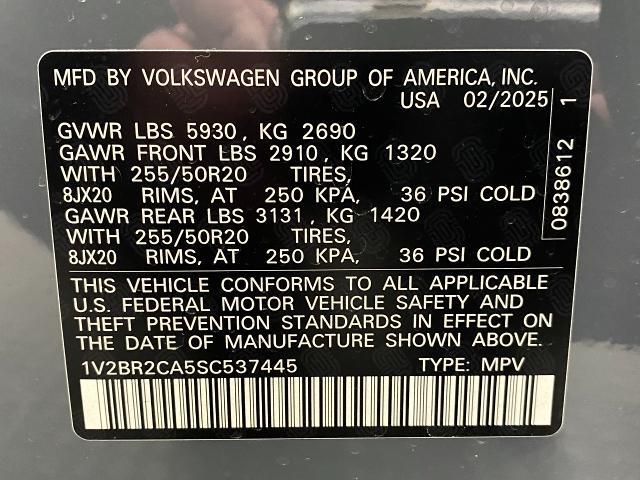 2025 Volkswagen Atlas Vehicle Photo in Appleton, WI 54913