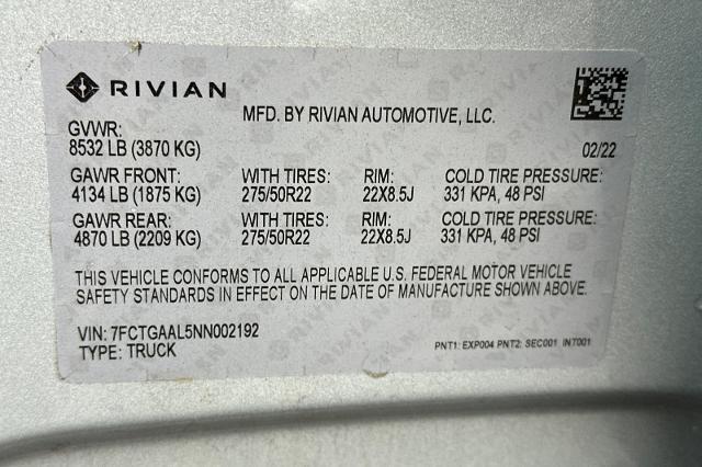 2022 Rivian R1T Vehicle Photo in SPOKANE, WA 99202-2191