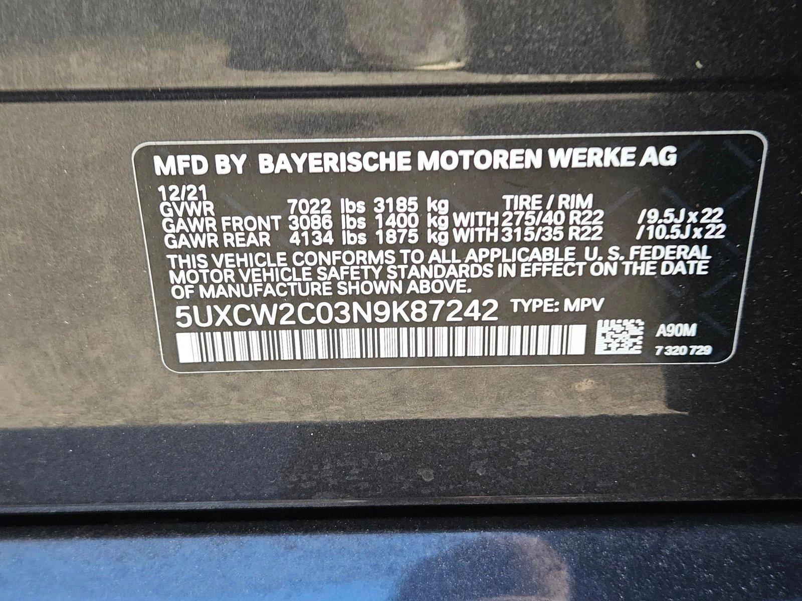 2022 BMW X7 Vehicle Photo in GILBERT, AZ 85297-0446