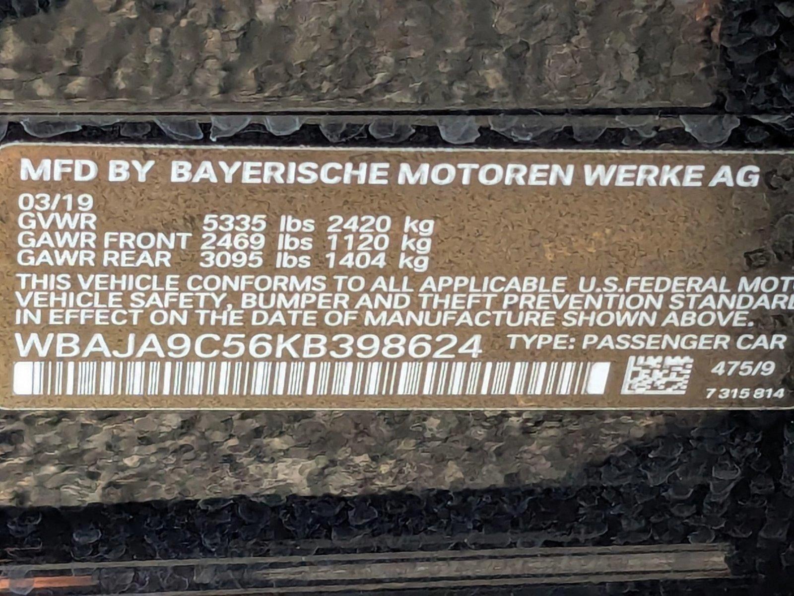 2019 BMW 530e iPerformance Vehicle Photo in St. Petersburg, FL 33713