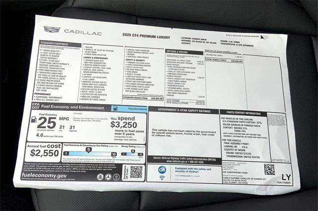 2025 Cadillac CT4 Vehicle Photo in KANSAS CITY, MO 64114-4545