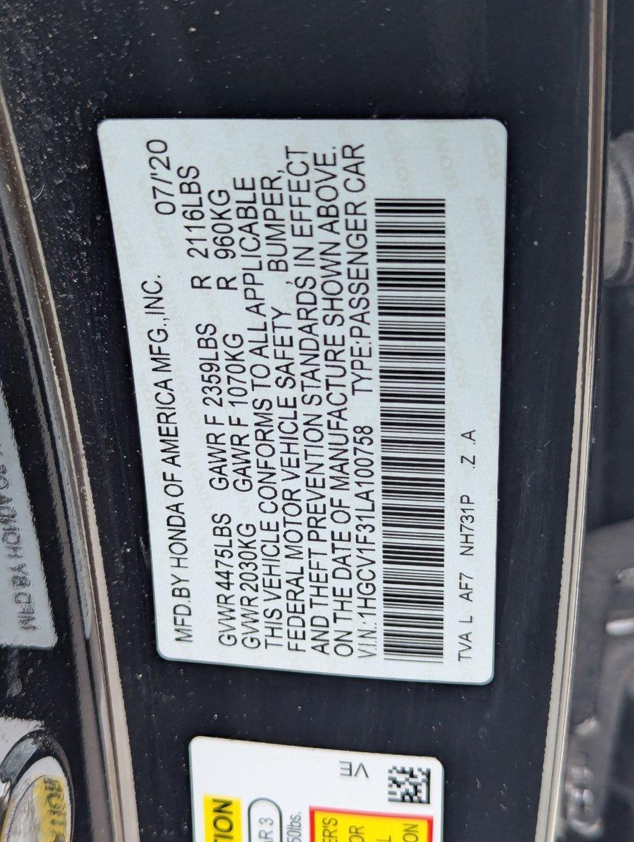 2020 Honda Accord Sedan Vehicle Photo in Fort Lauderdale, FL 33316